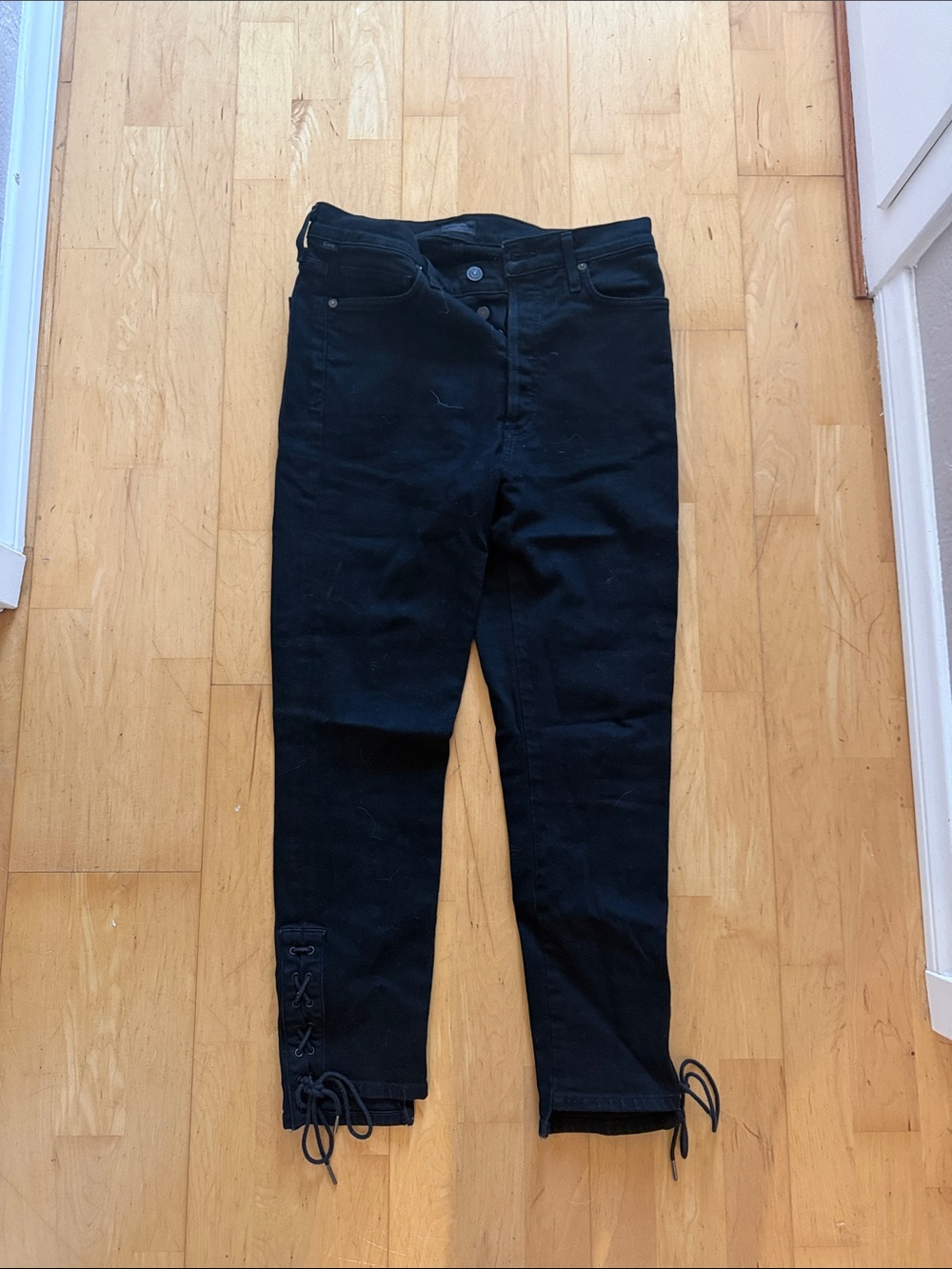Citizens Of Humanity Black Lace-Up Ankle Jeans